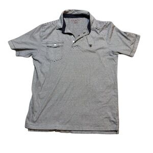 Southern Proper Polo Shirt Black White Stripe Pocket Size L